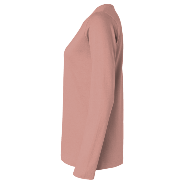 District Women's Perfect Tri ® Long Sleeve V Neck Tee, Blush Frost, Left Sleeve view