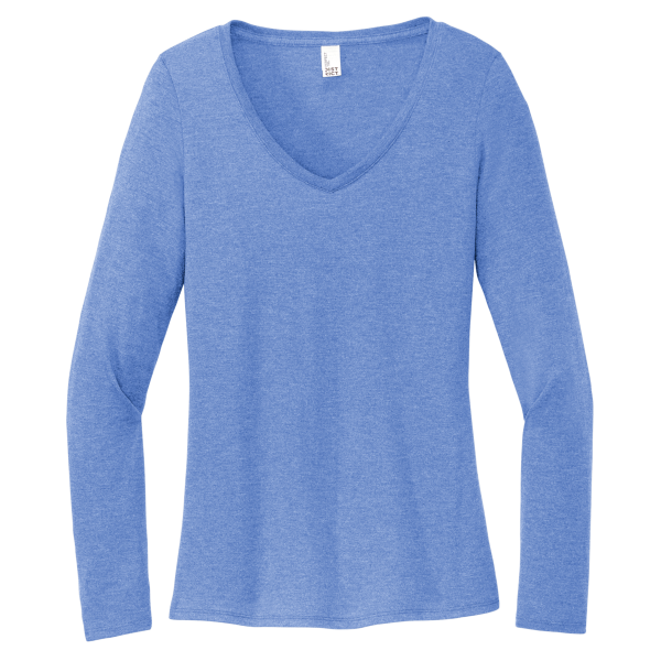 District Women's Perfect Tri ® Long Sleeve V Neck Tee, Maritime Frost, Front view