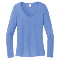 District Women's Perfect Tri ® Long Sleeve V Neck Tee, Maritime Frost, Front view