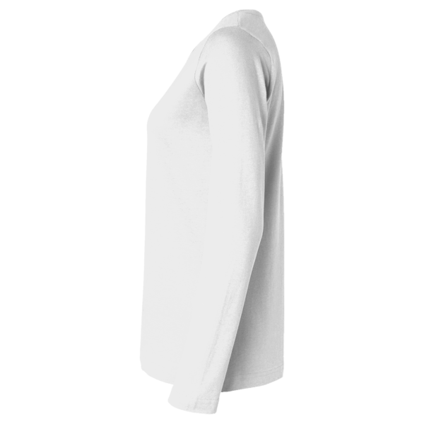 District Women's Perfect Tri ® Long Sleeve V Neck Tee, White, Left Sleeve view