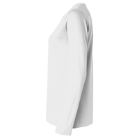 District Women's Perfect Tri ® Long Sleeve V Neck Tee, White, Left Sleeve view