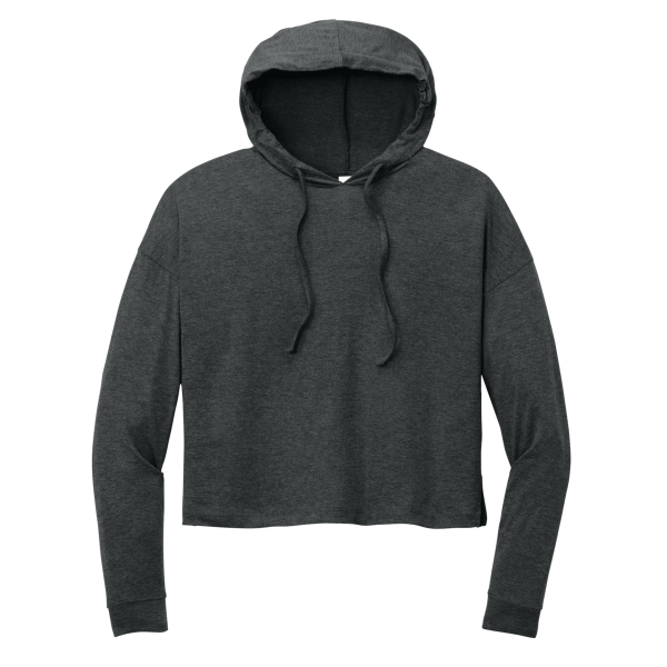 District Women's Perfect Tri ® Midi Long Sleeve Hoodie, Black Frost, Front view
