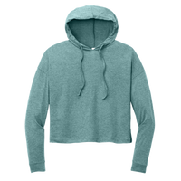 District Women's Perfect Tri ® Midi Long Sleeve Hoodie, Heathered Eucalyptus Blue, Front view