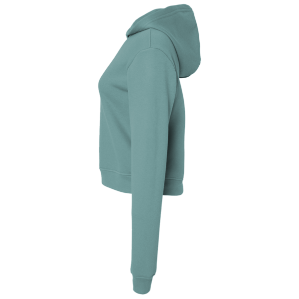 District Women's Perfect Tri ® Midi Long Sleeve Hoodie, Heathered Eucalyptus Blue, Left Sleeve view