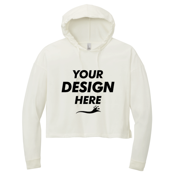 District Women's Perfect Tri ® Midi Long Sleeve Hoodie, Natural, Front view, Mockup