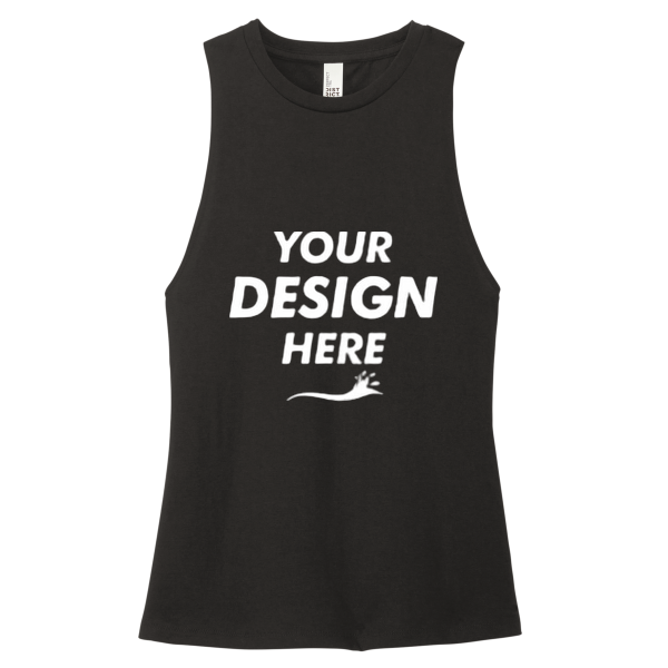 District Women's Perfect Tri ® Muscle Tank, Black, Front view, Mockup