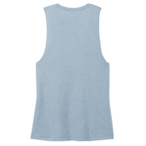 District Women's Perfect Tri ® Muscle Tank, Flint Blue Heather, Back view