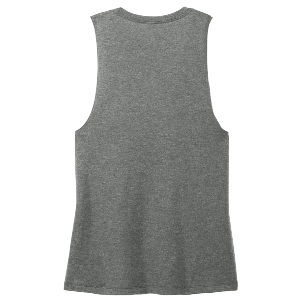 District Women's Perfect Tri ® Muscle Tank, Heathered Charcoal, Back view