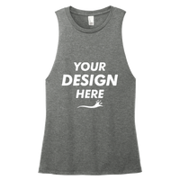 District Women's Perfect Tri ® Muscle Tank, Heathered Charcoal, Front view, Mockup
