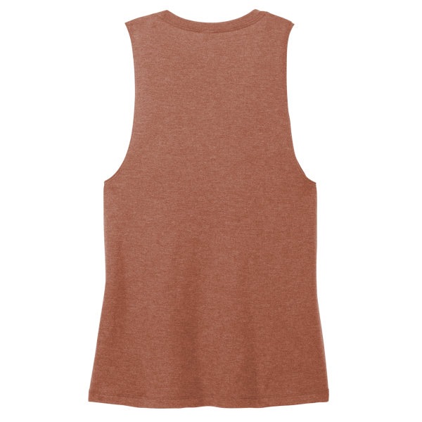 District Women's Perfect Tri ® Muscle Tank, Heathered Russet, Back view