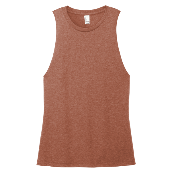 District Women's Perfect Tri ® Muscle Tank, Heathered Russet, Front view