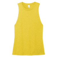 District Women's Perfect Tri ® Muscle Tank, Ochre Yellow Heather, Front view