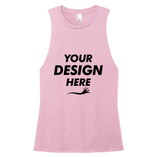 District Women's Perfect Tri ® Muscle Tank, Wisteria Heather, Front view, Mockup