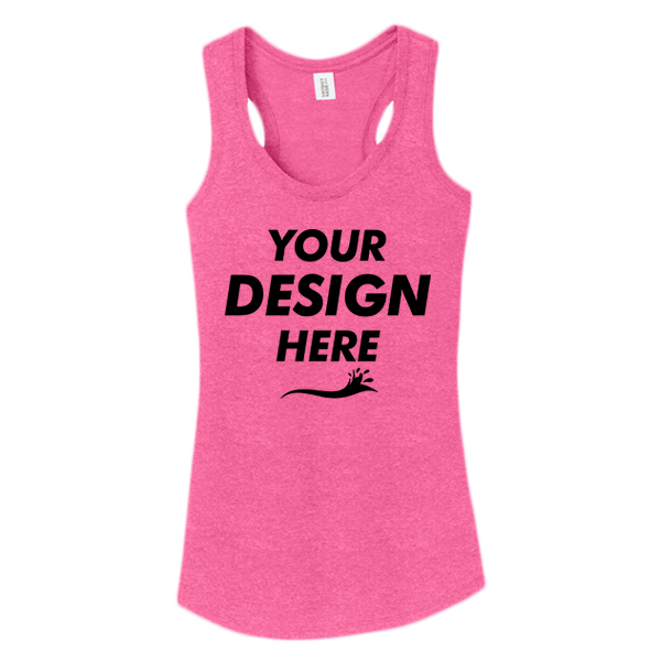 District Women's Perfect Tri ® Racerback Tank, Fuchsia Frost, Front view, Mockup