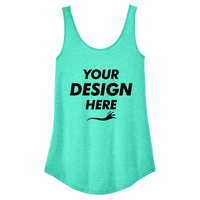 District Women's Perfect Tri ® Relaxed Tank, Aqua Heather, Front view, Mockup