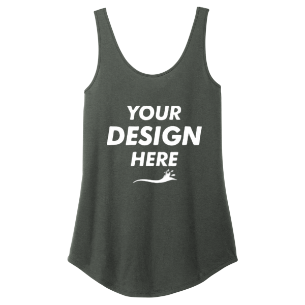 District Women's Perfect Tri ® Relaxed Tank, Deepest Grey, Front view, Mockup
