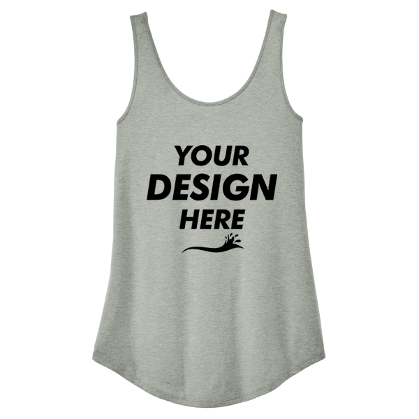 District Women's Perfect Tri ® Relaxed Tank, Heathered Grey, Front view, Mockup