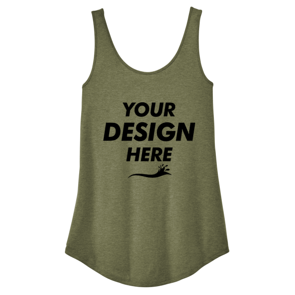 District Women's Perfect Tri ® Relaxed Tank, Military Green Frost, Front view, Mockup