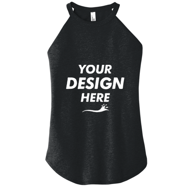District Women's Perfect Tri ® Rocker Tank, Black, Front view, Mockup