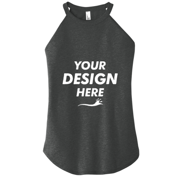 District Women's Perfect Tri ® Rocker Tank, Black Frost, Front view, Mockup