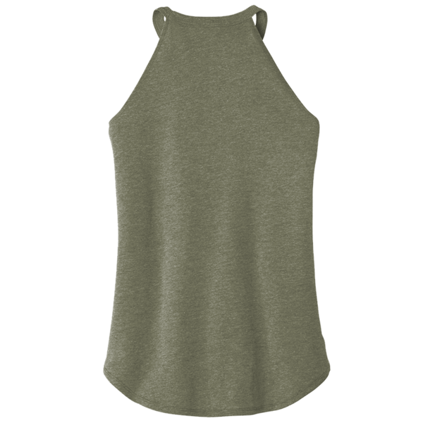 District Women's Perfect Tri ® Rocker Tank, Military Green Frost, Back view