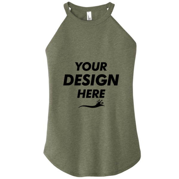 District Women's Perfect Tri ® Rocker Tank, Military Green Frost, Front view, Mockup
