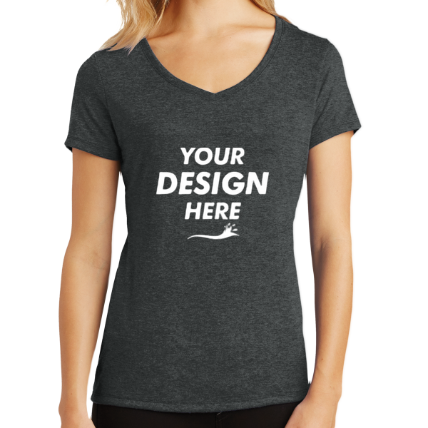 District Women's Perfect Tri ® V Neck Tee, Black Frost, Front view, Mockup