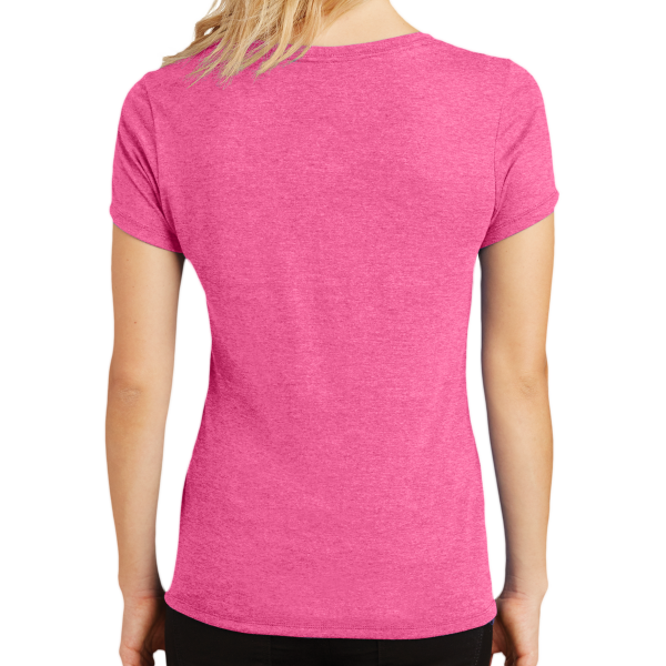 District Women's Perfect Tri ® V Neck Tee, Fuchsia Frost, Back view