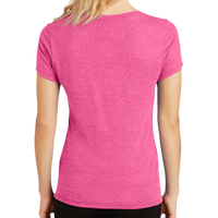District Women's Perfect Tri ® V Neck Tee, Fuchsia Frost, Back view