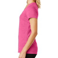 District Women's Perfect Tri ® V Neck Tee, Fuchsia Frost, Left Sleeve view