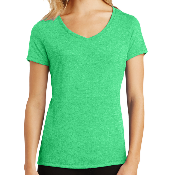 District Women's Perfect Tri ® V Neck Tee, Green Frost, Front view