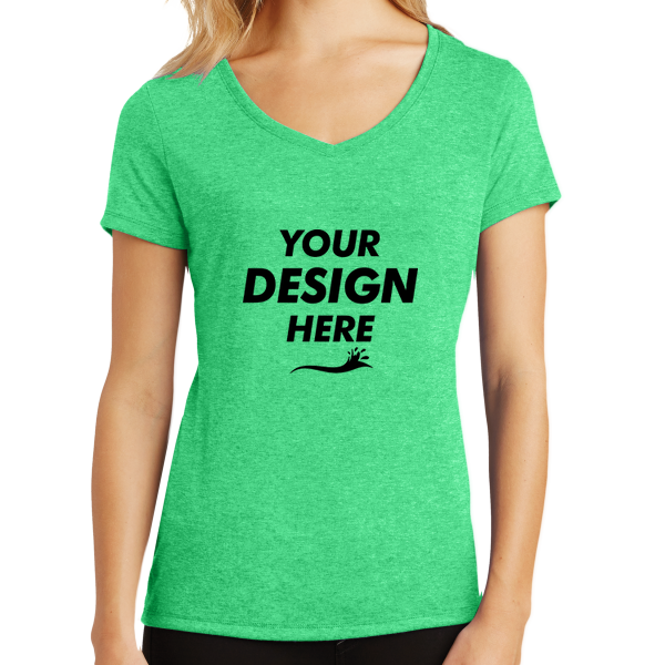 District Women's Perfect Tri ® V Neck Tee, Green Frost, Front view, Mockup