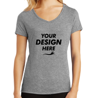 District Women's Perfect Tri ® V Neck Tee, Grey Frost, Front view, Mockup