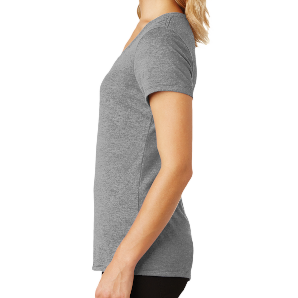 District Women's Perfect Tri ® V Neck Tee, Grey Frost, Left Sleeve view