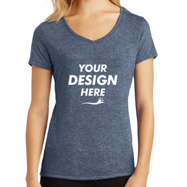 District Women's Perfect Tri ® V Neck Tee, Navy Frost, Front view, Mockup