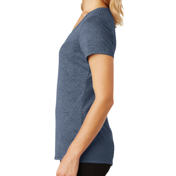 District Women's Perfect Tri ® V Neck Tee, Navy Frost, Left Sleeve view