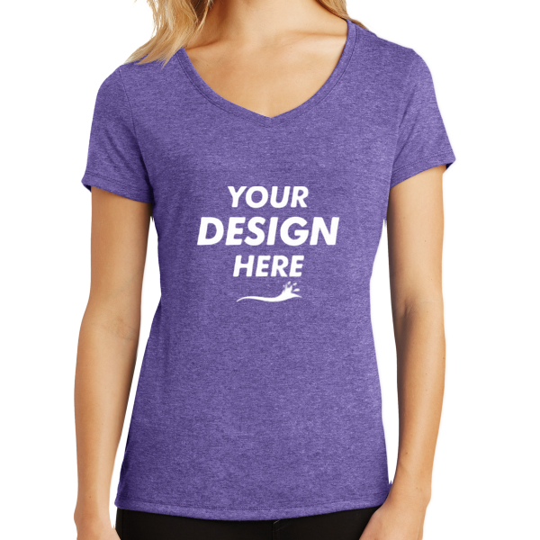 District Women's Perfect Tri ® V Neck Tee, Purple Frost, Front view, Mockup
