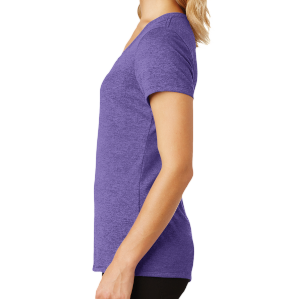 District Women's Perfect Tri ® V Neck Tee, Purple Frost, Left Sleeve view