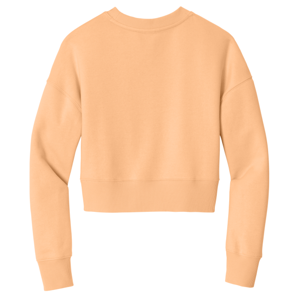 District Women's Perfect Weight ® Fleece Cropped Crew, Apricot, Back view
