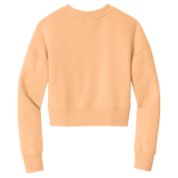 District Women's Perfect Weight ® Fleece Cropped Crew, Apricot, Back view