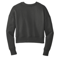 District Women's Perfect Weight ® Fleece Cropped Crew, Charcoal, Back view