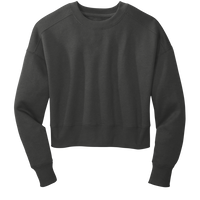 District Women's Perfect Weight ® Fleece Cropped Crew, Charcoal, Front view