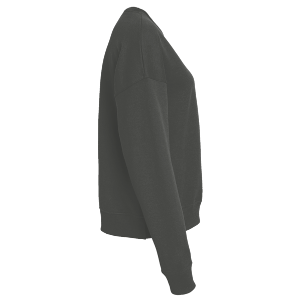 District Women's Perfect Weight ® Fleece Cropped Crew, Charcoal, Right Sleeve view