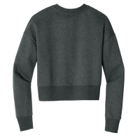 District Women's Perfect Weight ® Fleece Cropped Crew, Heathered Charcoal, Back view
