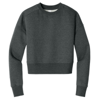 District Women's Perfect Weight ® Fleece Cropped Crew, Heathered Charcoal, Front view