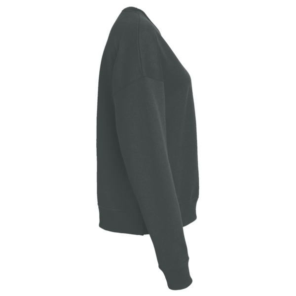 District Women's Perfect Weight ® Fleece Cropped Crew, Heathered Charcoal, Right Sleeve view