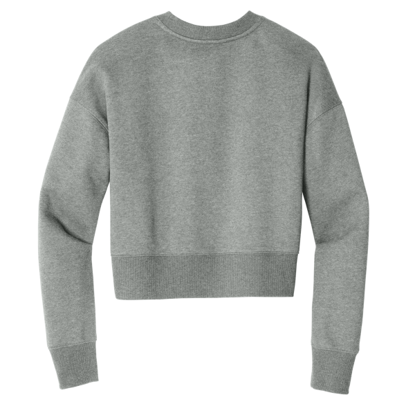 District Women's Perfect Weight ® Fleece Cropped Crew, Heathered Steel, Back view