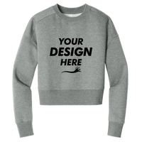 District Women's Perfect Weight ® Fleece Cropped Crew, Heathered Steel, Front view, Mockup