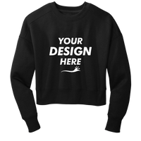 District Women's Perfect Weight ® Fleece Cropped Crew, Jet Black, Front view, Mockup