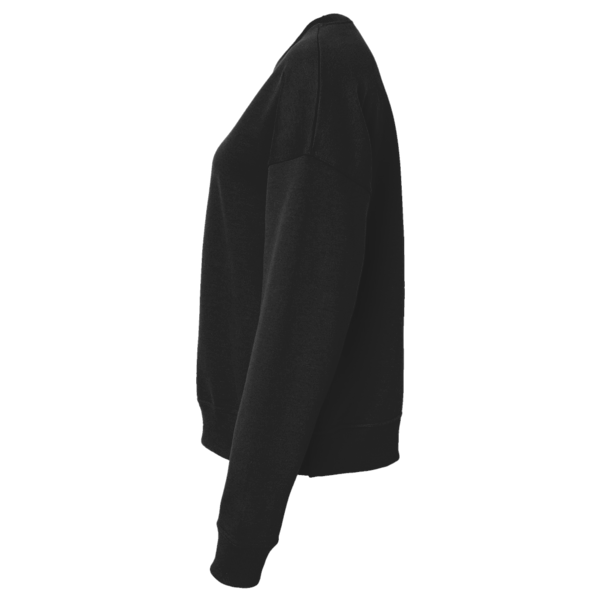 District Women's Perfect Weight ® Fleece Cropped Crew, Jet Black, Left Sleeve view